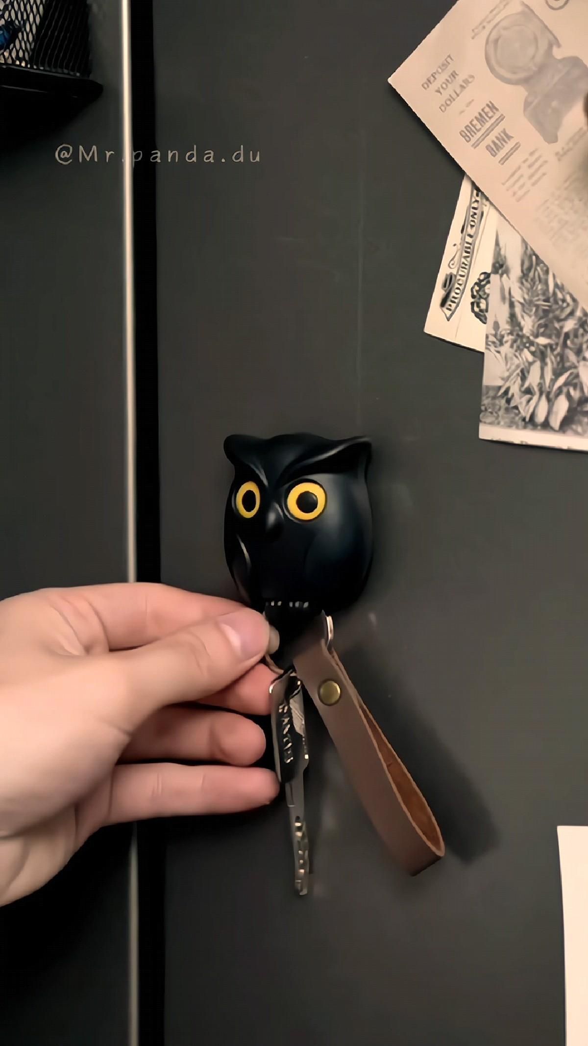 Mr.panda.du Magnetic Owl Key Holder Wall Mount