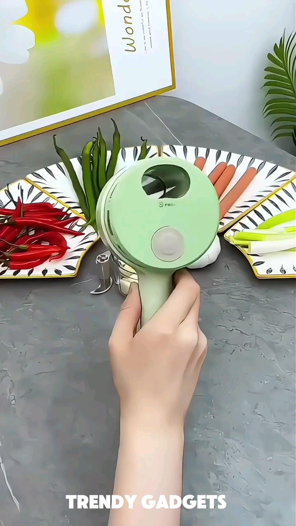 KONKA 4-in-1 Cordless Vegetable Cutter
