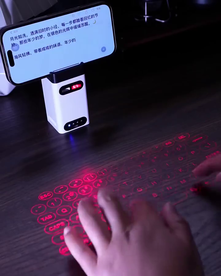 Portable Laser Projection Keyboard with Phone Stand