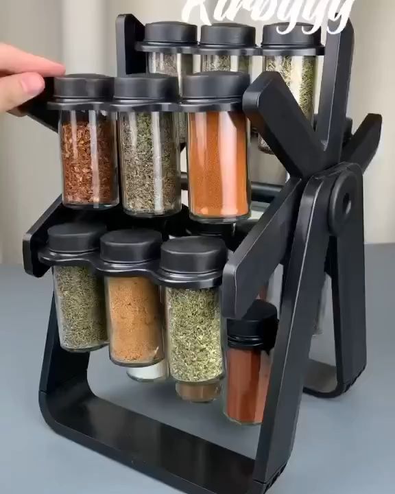 Conveinent 18 Jar Rotating Spice Rack Rotating Rack