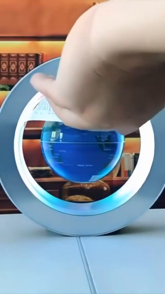 Levitating Magnetic Globe with LED Light Ring