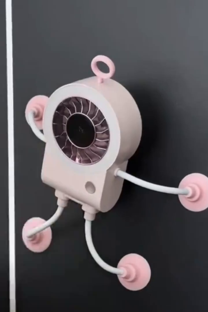 Flexible Suction Cup Mini Fan with LED Ring Light