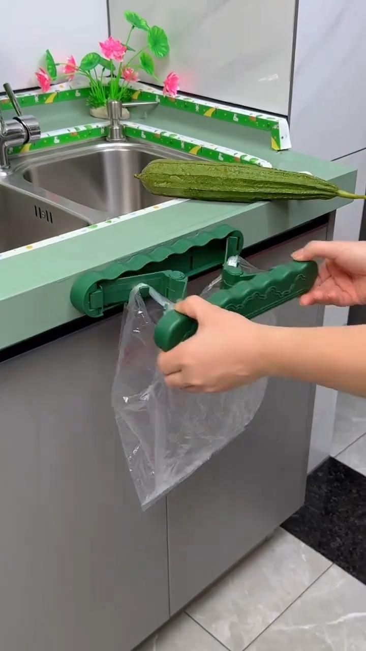 Green PP Nano-Sticker Foldable Basin Holder