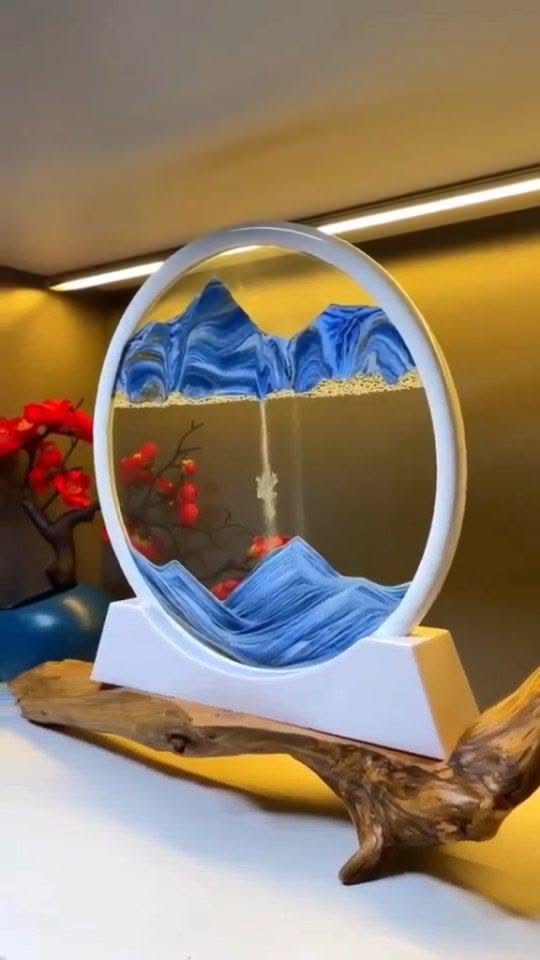 Round Dynamic Sand Landscape Picture Frame
