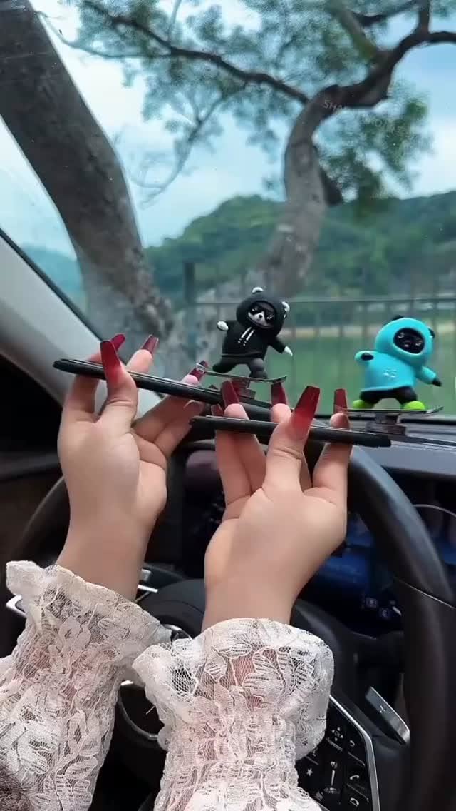 Snowboard Bear Wobble Dashboard Ornament