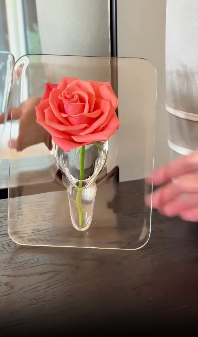 Clear Acrylic Photo Frame Flower Vase
