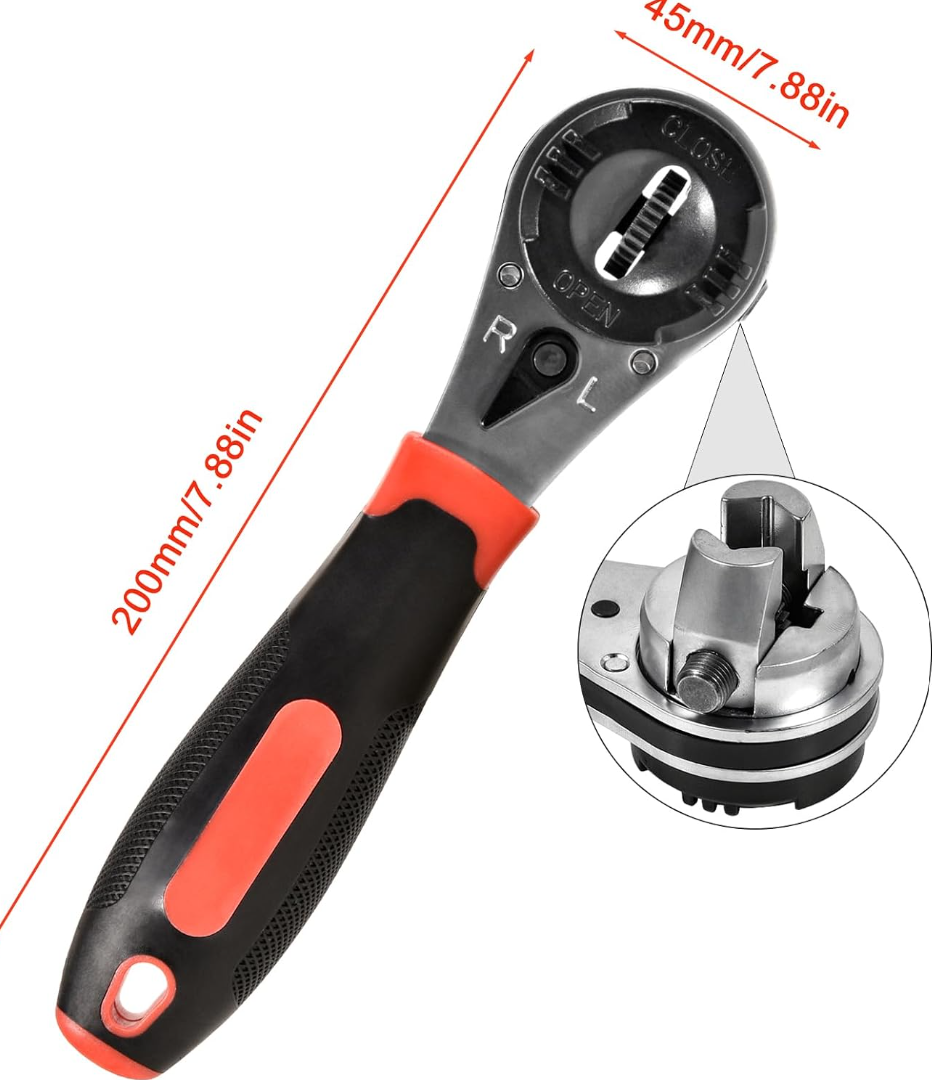 Universal 6-22mm Adjustable Ratcheting Wrench
