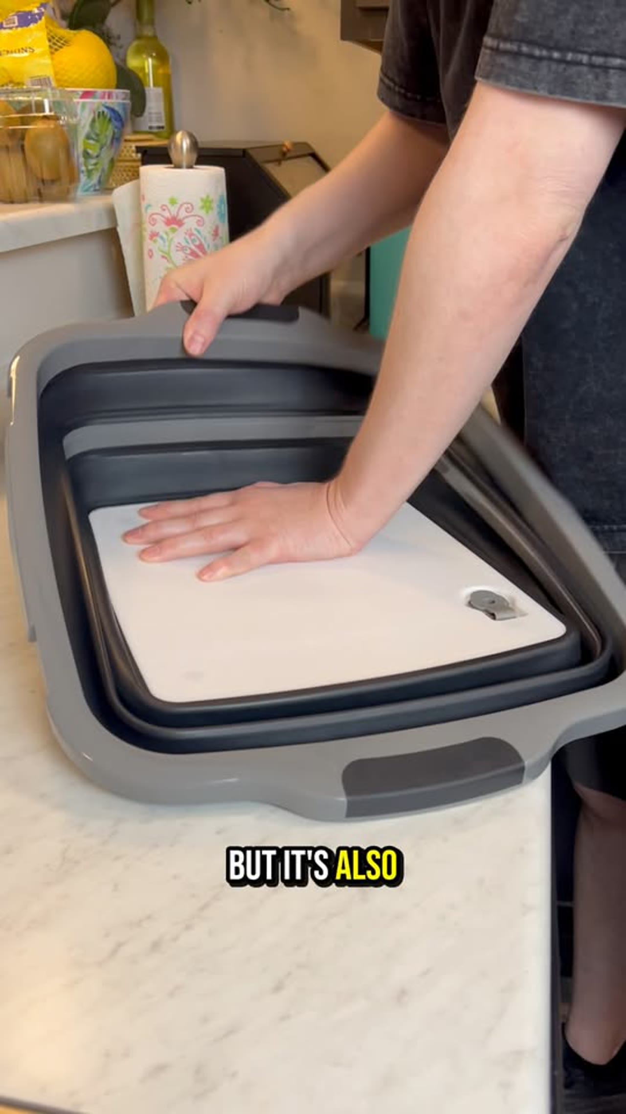 Collapsible BBQ Prep Tub Cutting Board Caddy