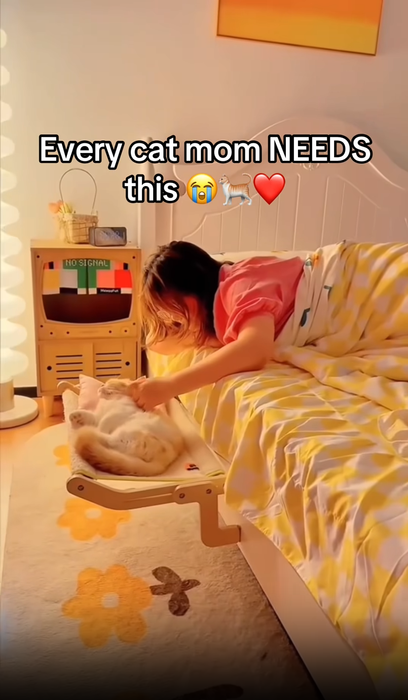 MEWOOFUN Lounge Mount Bedside Cat Hammock