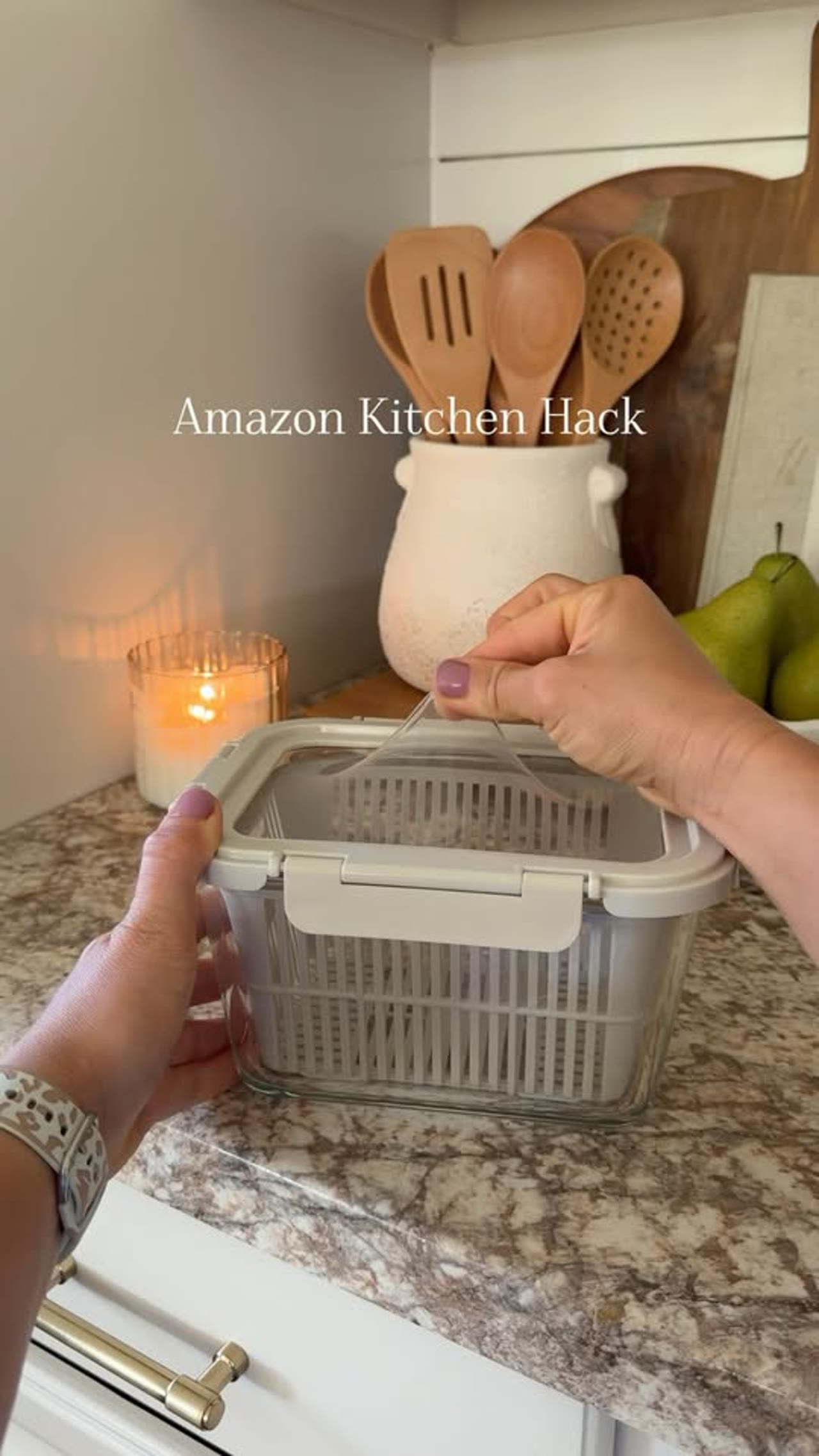 GENICOOK Stretch-Lid Glass Produce Storage Containers